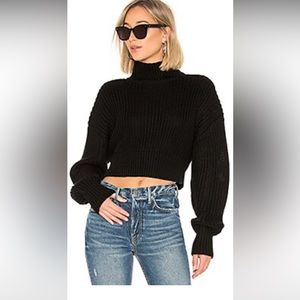 Lovers + Friends Black Crop Sweater